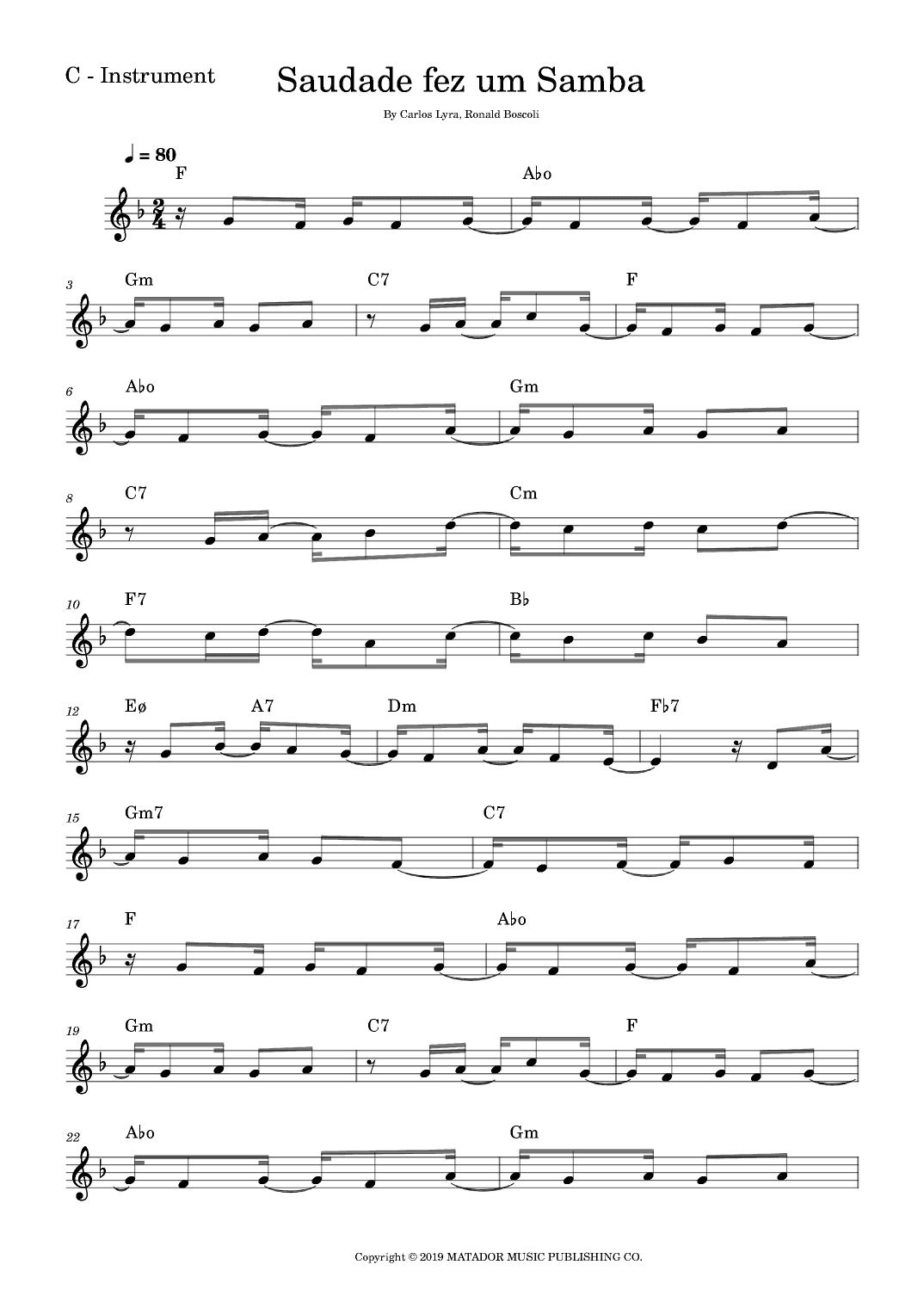 Saudade Fez Um Samba (arr. Fabio Eduardo de Oliveira)