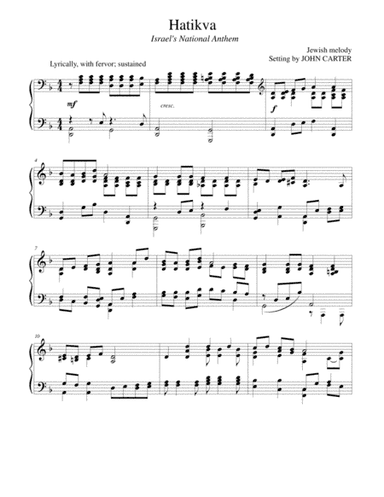 Hatikva (Jewish traditional melody, Israeli national anthem) (arr. John Carter)