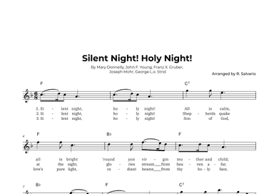 Silent Night! Holy Night! (Key of F Major) (arr. R. Salvario)