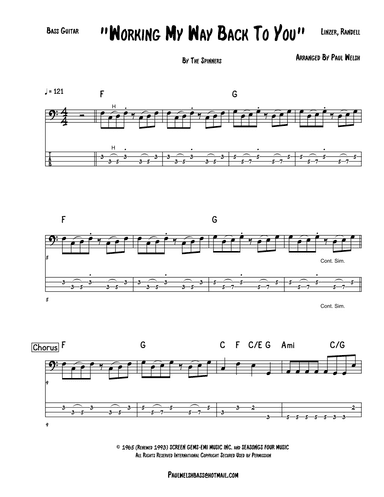 Workin' My Way Back To You (arr. P Welsh)
