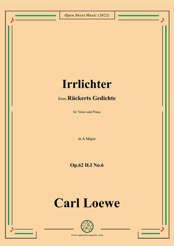 Loewe-Irrlichter,in A Major,Op.62 H.I No.6 (arr. OSM Press)