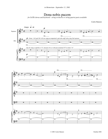 Dona Nobis Pacem (SATB)