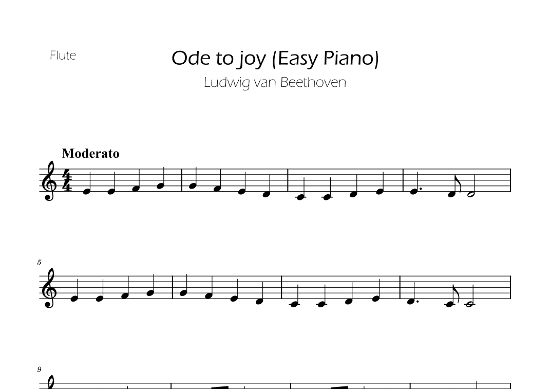 Ode To Joy - Easy Flute (arr. Ygor Nunes)