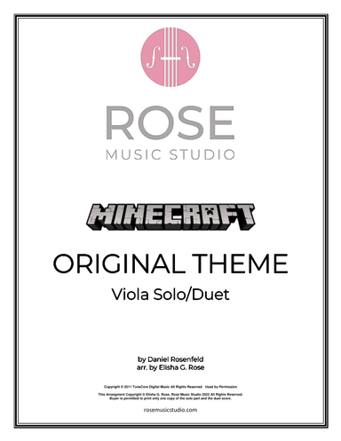 Minecraft (arr. Elisha G. Rose - Rose Music Studio)