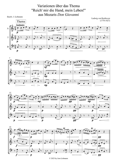 Variationen über das Thema "Reich' mir die Hand, mein Leben!" aus Mozarts Don Giovanni - Score Only (arr. Jens Lohmann)