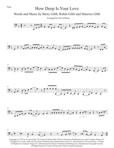 How Deep Is Your Love  from the Motion Picture SATURDAY NIGHT FEVER (arr. Kevin Busse)