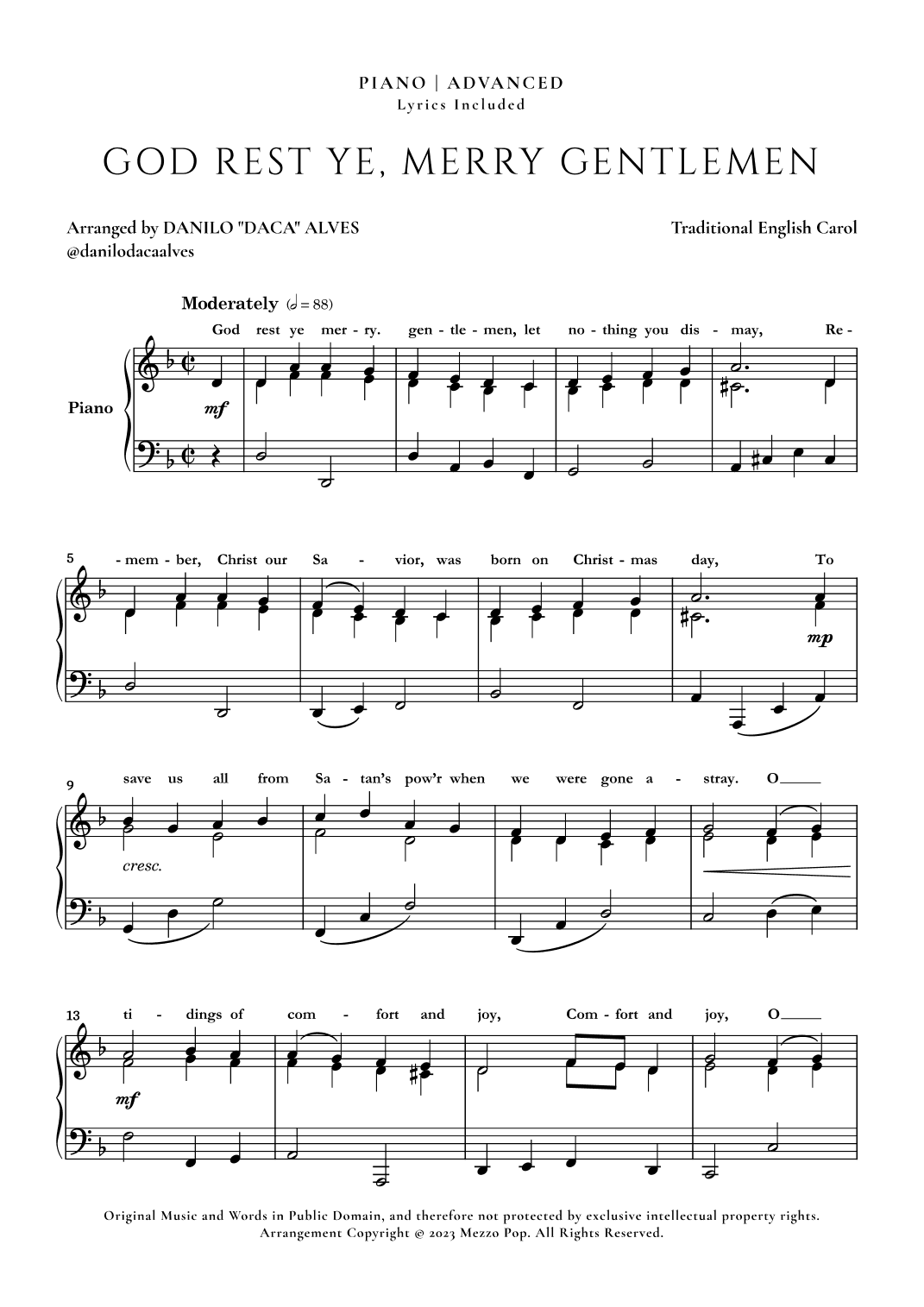 God Rest Ye Merry Gentlemen (arr. Danilo "Daca" Alves)