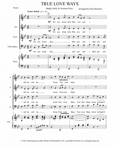 True Love Ways (arr. Paul Hemmer)