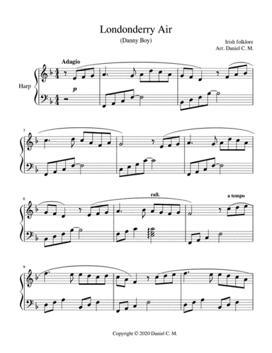 Danny Boy for harp (easy) (arr. Daniel C. M.)