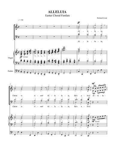 Alleluia Easter Choral Fanfare ORGAN VOCAL