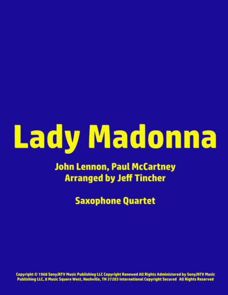 Lady Madonna (arr. Jeff Tincher)