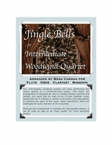 Jingle Bells for Intermediate Woodwind Quartet (arr. Brad Carman)
