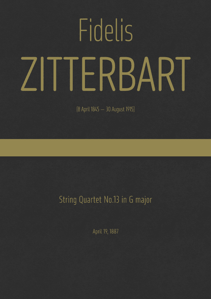 Zitterbart - String Quartet No.13 in G major (arr. J.G. Cucó Barber)