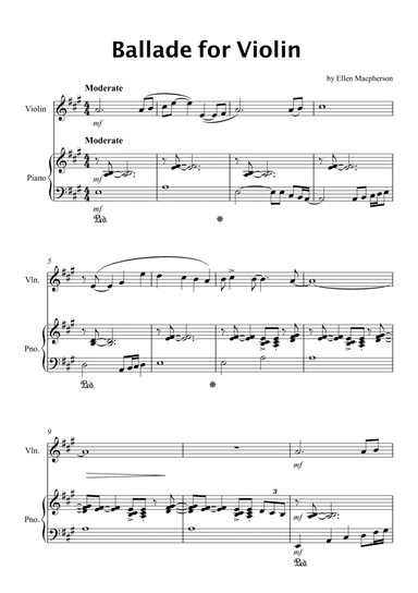 BALLADE FOR VIOLIN AND PIANO