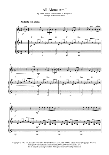 All Alone Am I (arr. Kaiserin Rebecca)