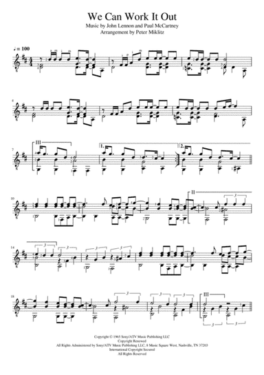 We Can Work It Out (arr. Peter Miklitz)