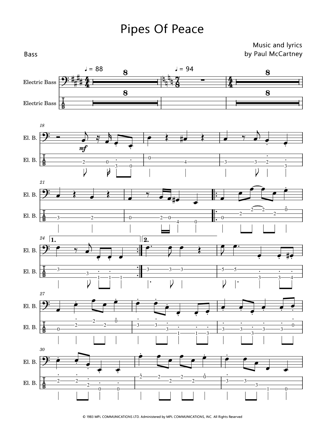 Pipes Of Peace (arr. David Lartey)