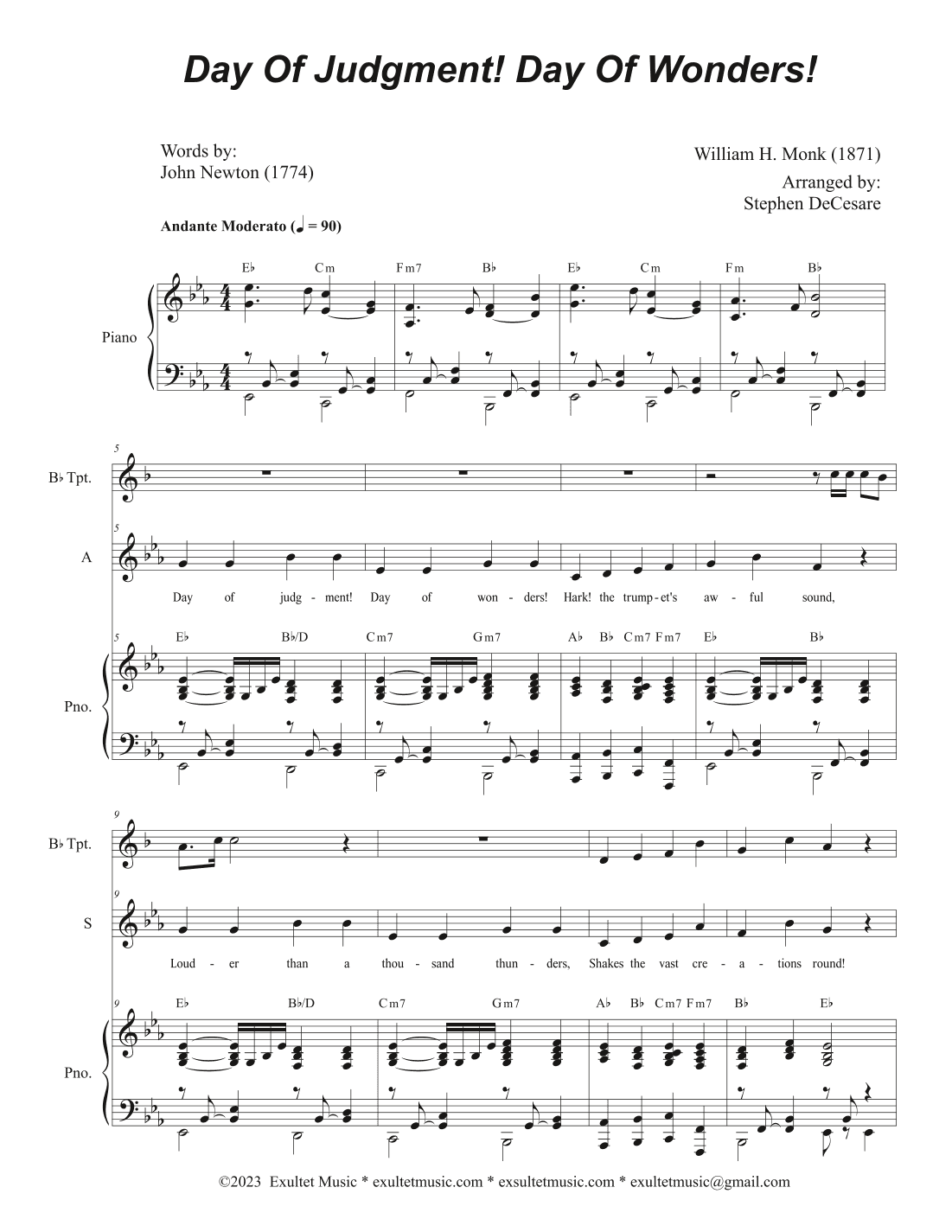 Day of Judgment! Day of Wonders! (Duet for Soprano and Alto solo) (arr. Stephen DeCesare)