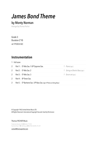 James Bond Theme (arr. Thomas PECHOT)