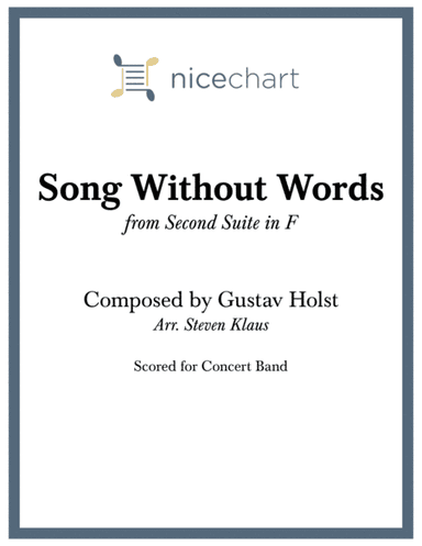 Song Without Words - from 2nd Suite in F (Score & Parts) (arr. Steven Klaus)
