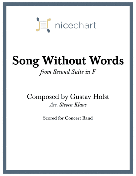 Song Without Words - from 2nd Suite in F (Score & Parts) (arr. Steven Klaus)