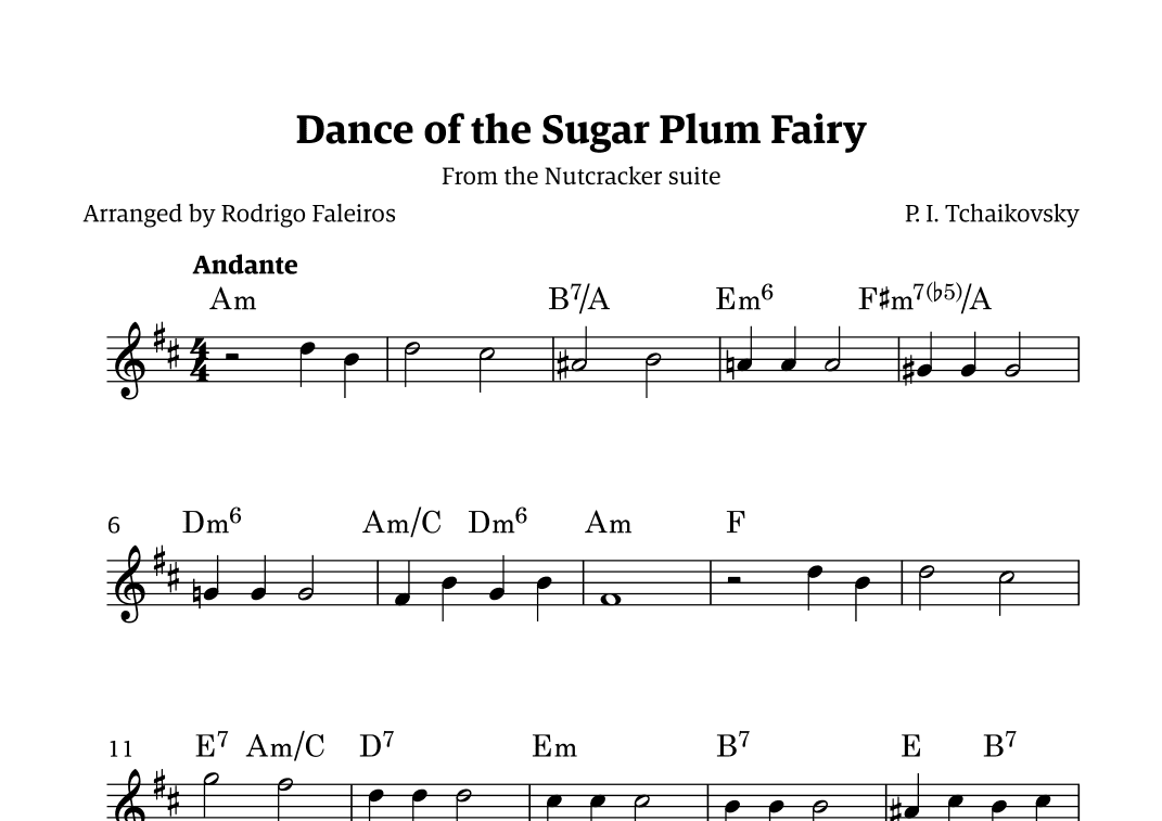 Sugar Plum Fairy theme (arr. Rodrigo Faleiros)