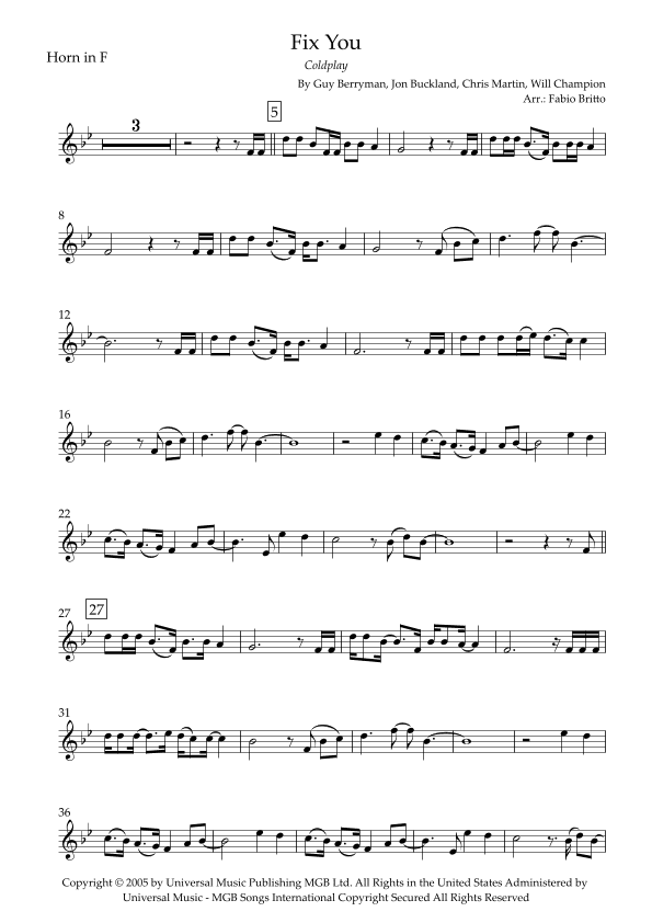 Fix You (arr. Fabio Britto)