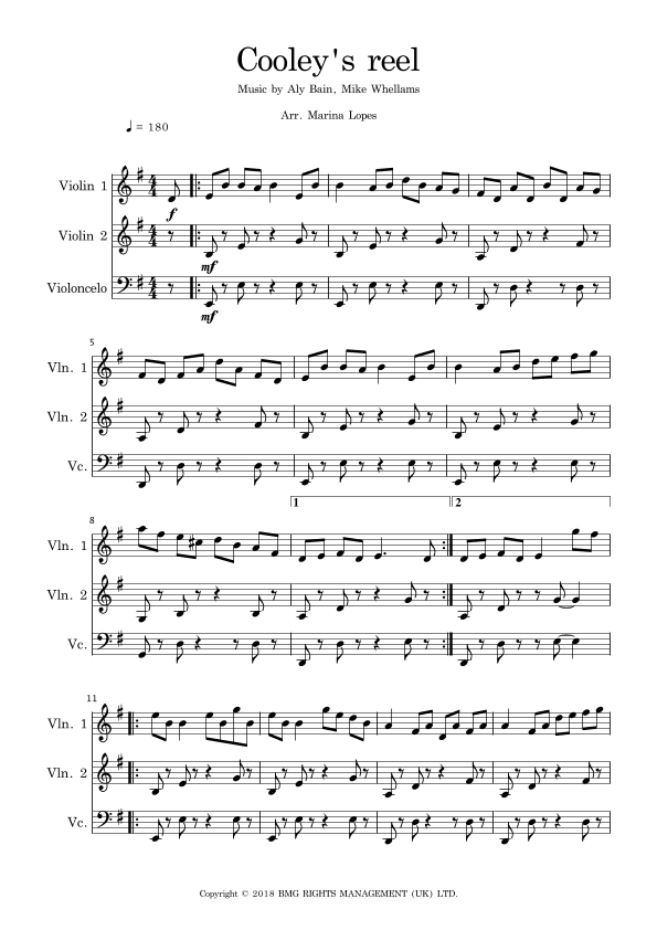 Cooley's Reel (arr. Marina Lopes)