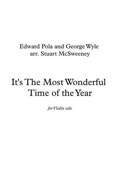 The Most Wonderful Time Of The Year (arr. Stuart McSweeney)