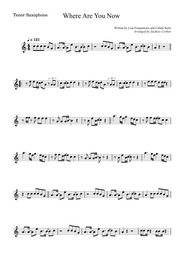 Where Are You Now (arr. Zachary Corbett)