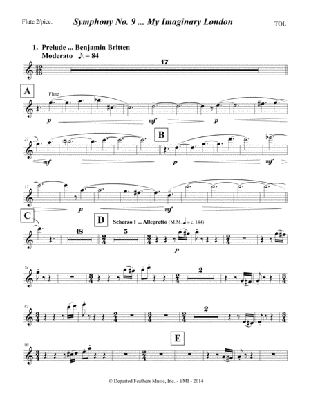 Symphony No. 9 ... My Imaginary London (2013-14) Flute/picc. part 2