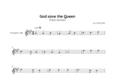 God Save the Queen Trumpet Tutorial and Sheet Music (arr. SMLStar)