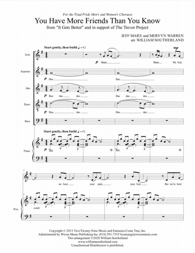 You Have More Friends Than You Know (arr. William Southerland)