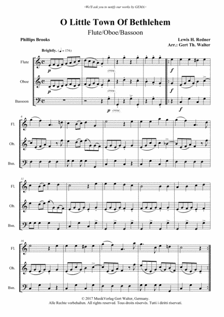 O Little Town Of Bethlehem (arr. Gert Th. Walter)