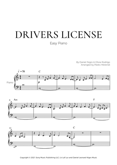 Drivers License (arr. Pedro Merendi)