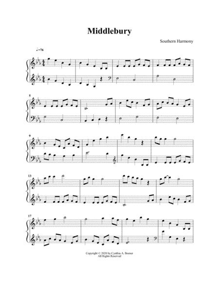Middlebury (arr. Cynthia A. Boener)