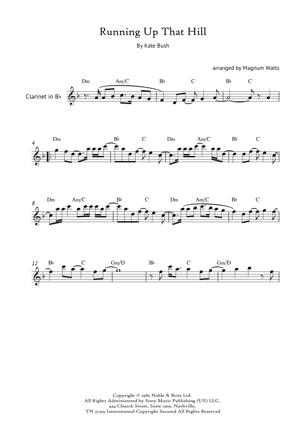 Running Up That Hill (arr. Magnum Watts)