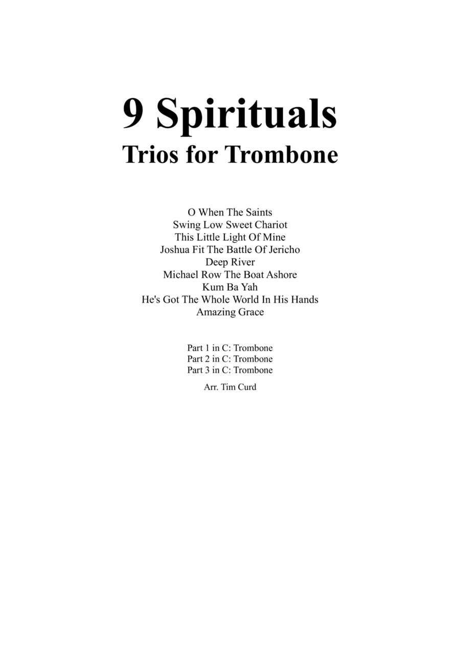 9 Spirituals, Trios For Trombone (arr. Curd.)