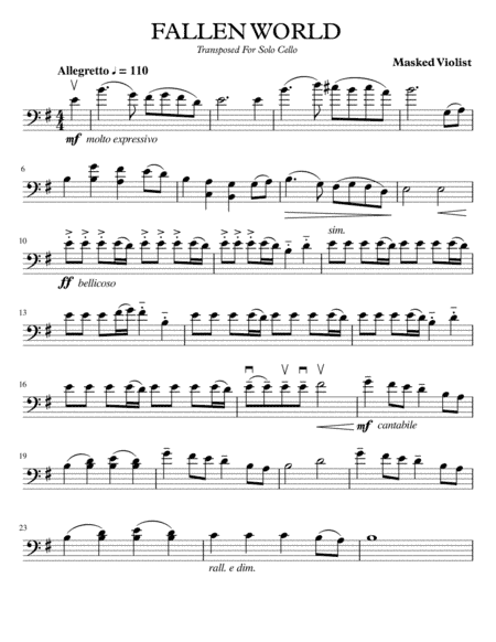 Fallen World for Solo Cello