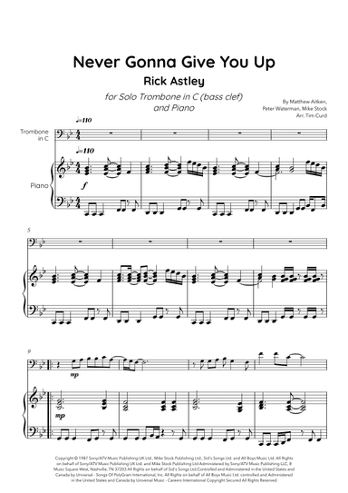 Never Gonna Give You Up (arr. Tim Curd)
