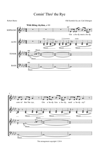 Comin' Thro' the Rye, arr. Carl Johengen (arr. Carl Johengen)