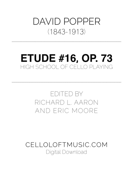 Popper (arr. Richard Aaron): Op. 73, Etude #16 (arr. Richard Aaron, Eric Moore)