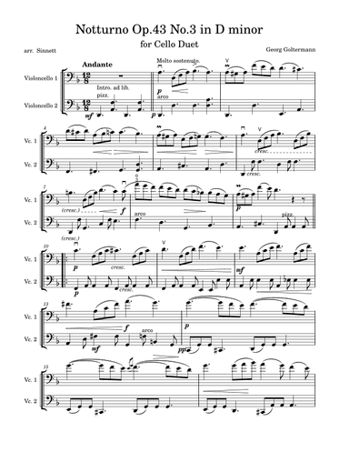 Nocturne in D minor, Op. 43 No. 3 (arr. Aaron Sinnett)