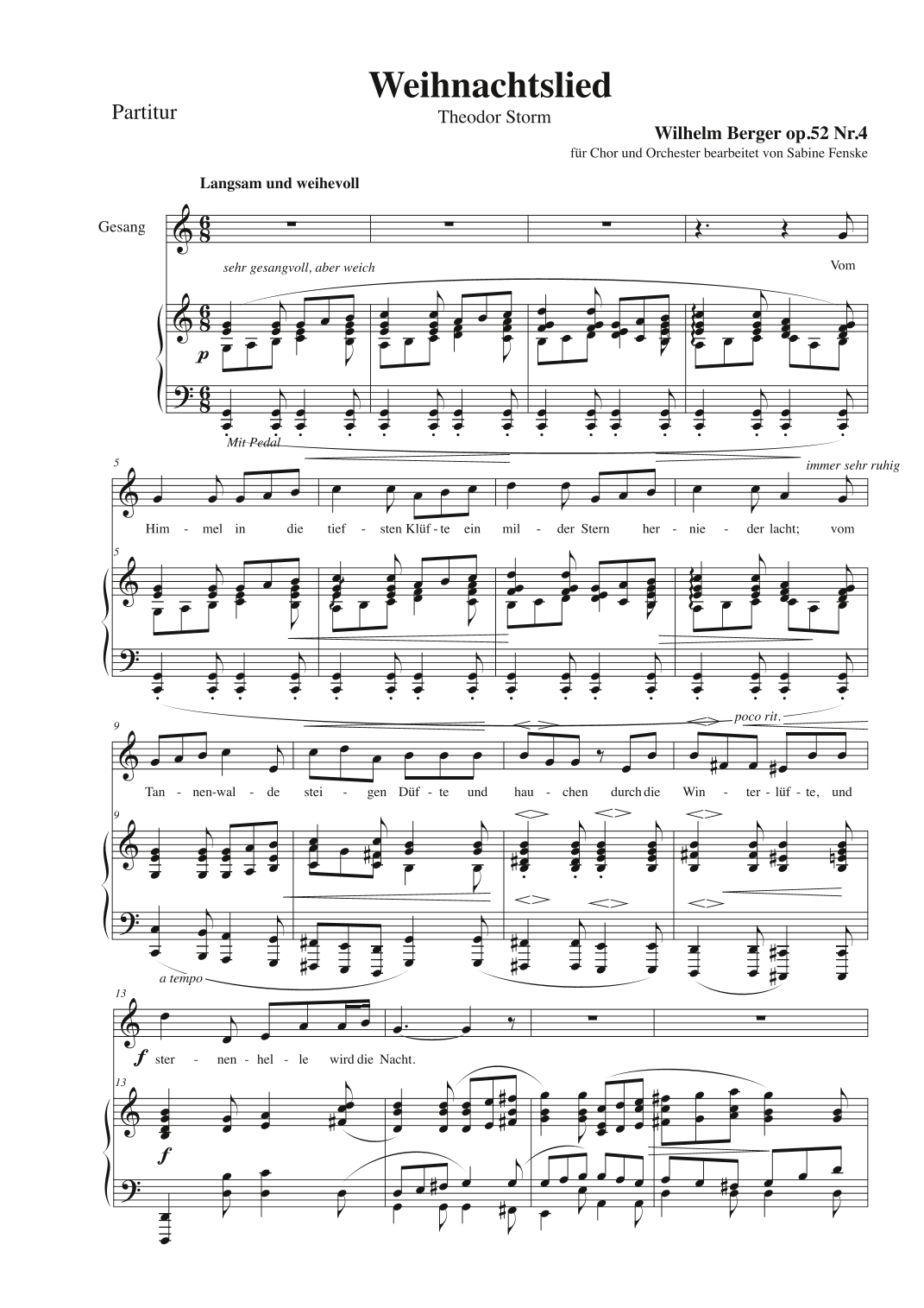 Weihnachtslied (arr. Sabine Fenske)