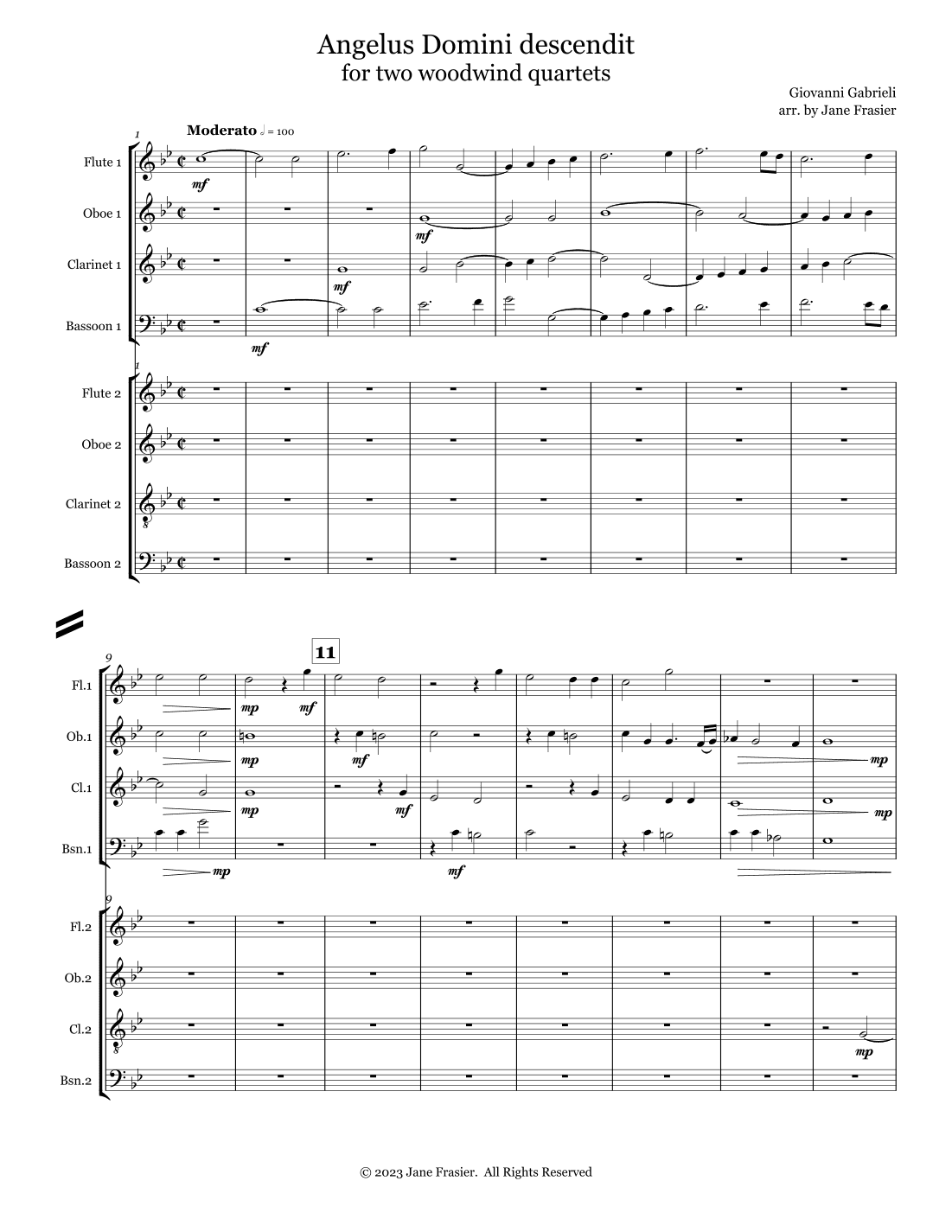Angelus Domini descendit (arr. Jane Frasier)