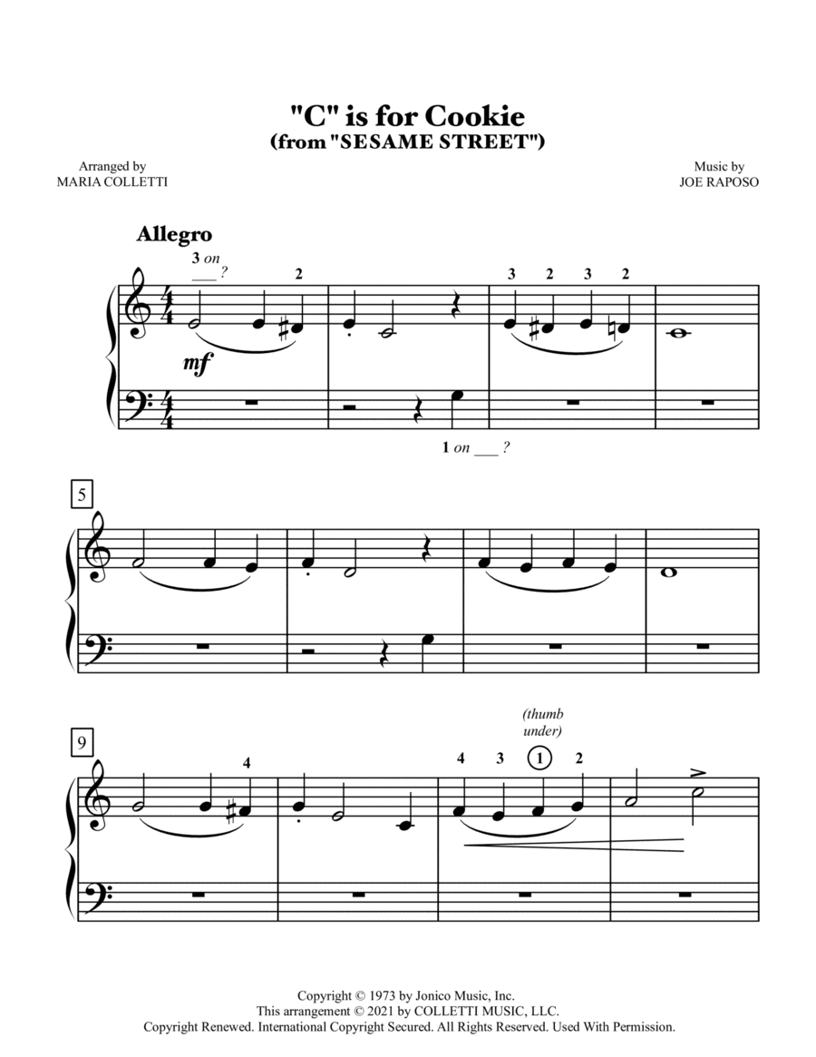 "c" Is For Cookie (arr. Maria Colletti)