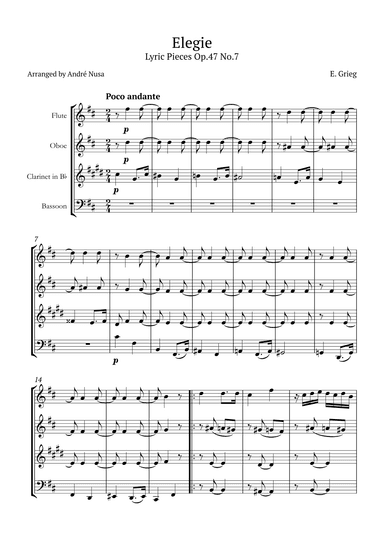 Lyric Pieces Op.47 No.7 (arr. André Nusa)