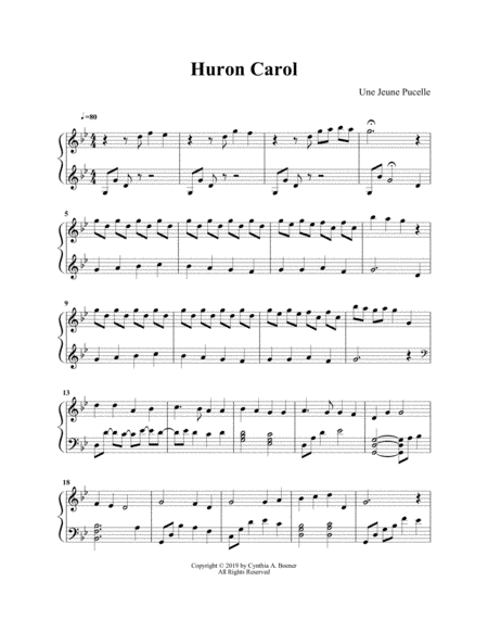 Huron Carol (arr. Cynthia A. Boener)