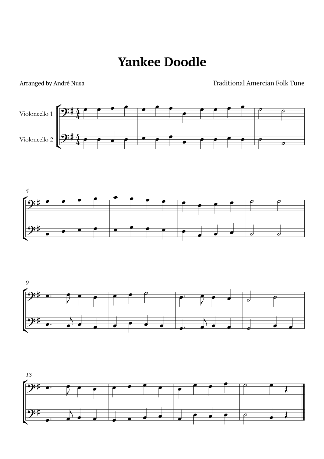 Yankee Doodle (arr. a)