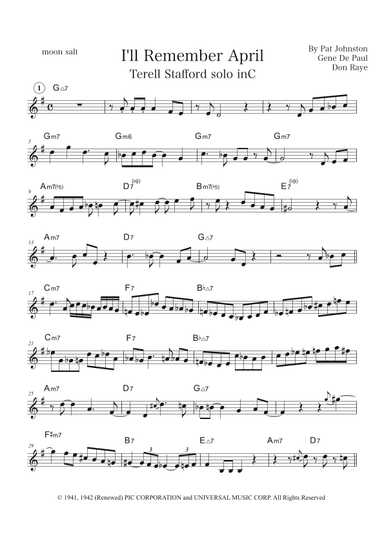 I'll Remember April (arr. moon salt)